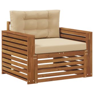 vidaXL Sof&aacute; De Exterior Madera De Acacia S&oacute;lida Y Poli&eacute;ster Vidaxl