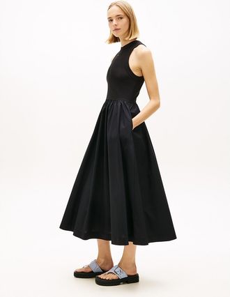 Tommy Hilfiger Womens Tommy Jeans Mixed-Media Tank Dress - Black - M