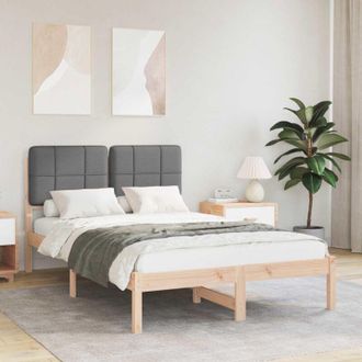 vidaXL vidaXL Letto con Testiera Rivestita Grigio scuro 120 x 190 cm