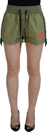 Dsquared2 Dsqua² Cotton Mid Waist Drawstring Tape Womens Shorts