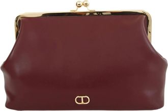 Twinset Clutch Schoudertas met Ovale T - Dames - Schoudertassen - Rood - ONE Size - Polyester - Tassen