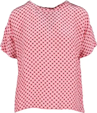 Attic and Barn Pink Dot Viscose Silk Blouse