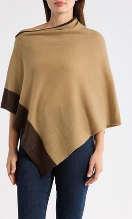 Portolano Colorblock Cashmere Poncho in Incense/Moro Brown at Nordstrom Rack