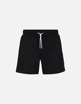 HUGO BOSS Mens Iconic Stripe Logo Black Swim Shorts - Size: 35/34/32