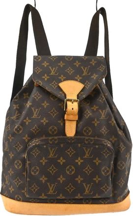 Louis Vuitton Vintage Montsouris Monogram Canvas Brown Canvas Backpack Bag (Pre-Owned)