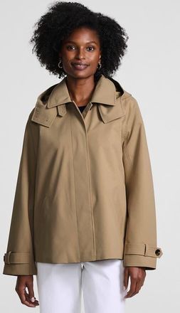 Lands End Womens Squall Waterproof Hooded Short Mac Jacket in Desert Tan at Nordstrom, Size X-Small