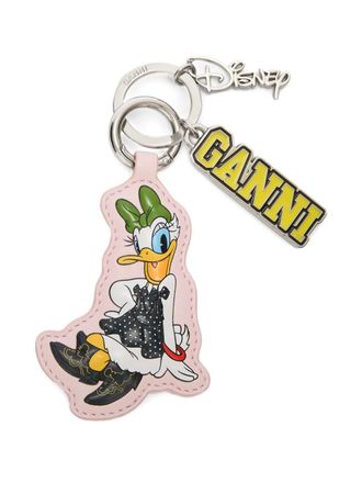 Ganni x Disney Portachiavi con ciondolo in pelle - Rosa
