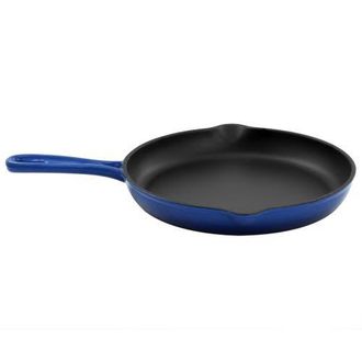 MegaChef Round 10.25 Inch Enameled Cast Iron Skillet in Dark Blue at Nordstrom