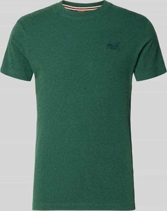 Superdry Regular Fit T-Shirt mit Logo-Stitching in Bottle, Gr&ouml;&szlig;e XXXL