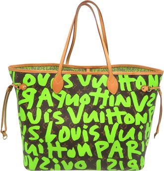 Louis Vuitton Green Monogram Graffiti Tote Bag (Pre-Owned)