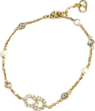 Dior Pre-owned Dior Gold Plated Crystal and Faux Pearl Clair D Lune Bracelet Ladies UOU2LMLWTHZZFAYJ