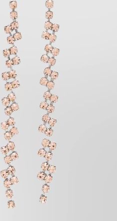 Forte_Forte crystal drop earrings silver tone pair