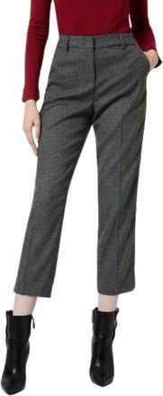 Liu Jo Cropped Houndstooth Broek - Dames - Chinos - Grijs - S - Polyester - Broeken