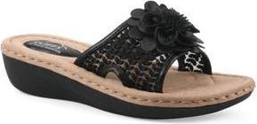 White Mountain Chill 2 Wedge Slide Sandal - Wide Width Available in Black/Fabric at Nordstrom Rack, Size 7.5