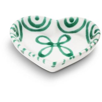 Gmundner Keramik Gmundner Keramik - Gmundner Cer&aacute;mica Verde Flameado, Cuenco En Forma De Coraz&oacute;n (l10cm)