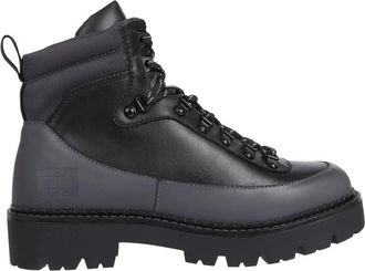 Tommy Jeans Zwarte Enkellaarzen voor Heren - Heren - Veterlaarzen - Zwart - 41 EU - Leer - Schoenen