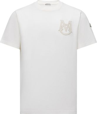 Moncler Moncler Monogram Cotton T-shirt, Men, White, Size: 3xl