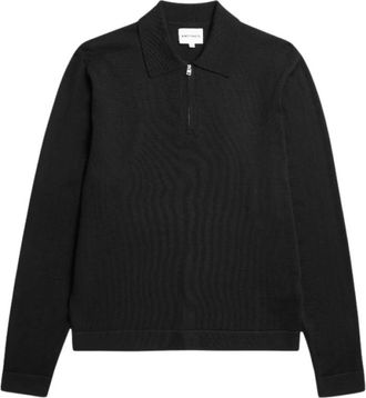 Norse Projects Tech Merino Polo met 37.5 Technologie - Heren - Ronde hals truien - Zwart - M - Wol - Truien & Vesten