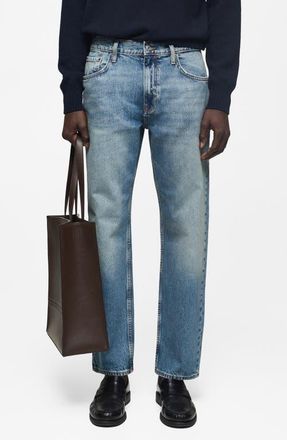 Mango Bob Straight Leg Jeans in Medium Vintage Blue at Nordstrom, Size 30