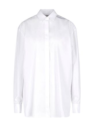 Dondup White Chiffon Hidden Button Shirt