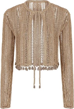 Paco Rabanne Cardigan con lavorazione alluncinetto - Oro