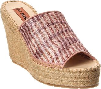 Missoni Leather-Trim Wedge Sandal