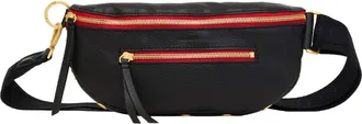 Hammitt Hammitt Charles Crossbody Black Brushed Gold Red Zip