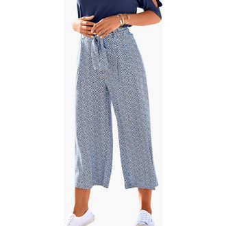 Lascana Printed Culottes in Blue-Printed at Nordstrom, Size 12