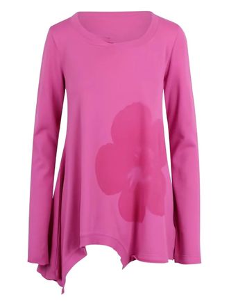 Rundholz flower-print asymmetric jersey - Pink