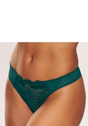 Lascana String LASCANA Eleonora, Damen, Gr. 40/42, gr&uuml;n (tannengr&uuml;n), Microfaser, Obermaterial: 90% Polyamid, 10% Elasthan, k&ouml;rpernah, Unterhosen String, mit 