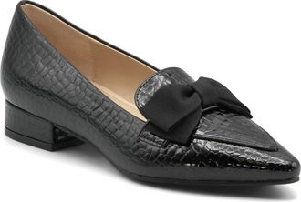 Adrienne Vittadini Pauletta Bow Pump in Black Croc Patent at Nordstrom Rack, Size 8.5