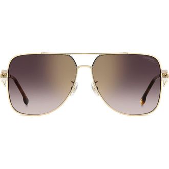 Carrera 63mm Oversize Square Sunglasses in Gold Beige Havana/Gdsp Bursf at Nordstrom