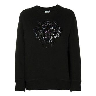 Kenzo (WMNS) KENZO Tiger Head Sports Pure Cotton Hoodie Black FA52SW9014XN-99