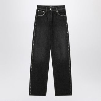 Versace Black Jeans With Studs And Crystals