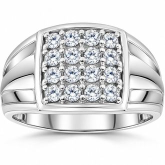 Pompeii3 1 cttw Diamond Mens Ring 10k White Gold