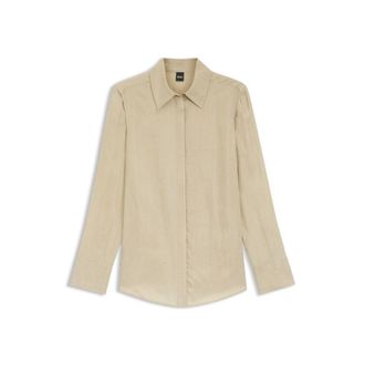 BOSS Regular-fit blouse with concealed closure