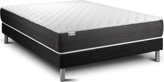 VITALIT Vitalit - Base Tapizada Negro + Colch&oacute;n Con Muelles Ensacados 160 X 200