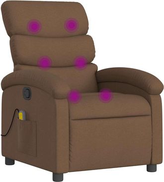 vidaXL Sill&oacute;n Reclinable Con Masaje De Tela Marr&oacute;n Vidaxl