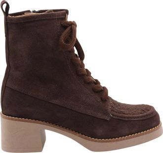 Catwalk Elastische Enkellaars - Dames - Laarzen met Hak - Bruin - 40 EU - Schoenen