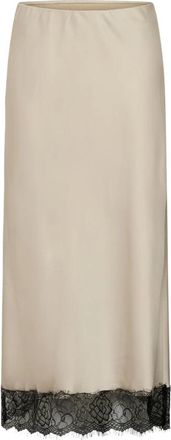 Kaffe Midi Rok - Dames - Rokken - Beige - Maat: S