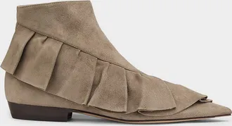 J.W.Anderson Ruffle Suede Ankle Boots
