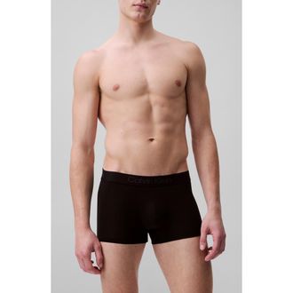 Calvin Klein 3-Pack Stretch Modal Trunks in Ub1 Black/black at Nordstrom, Size X-Large