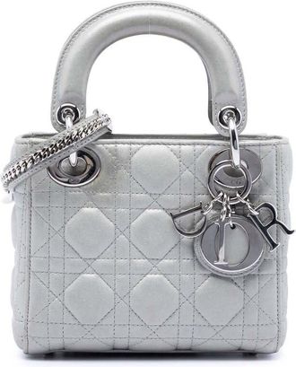 Dior Pre-owned Dior Mini Iridescent Lambskin Cannage Lady Dior RIQICTJ3N3PBC77B