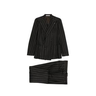 Tagliatore Double Breasted Suits, male, Black, Size: L Pino Lerario Suit