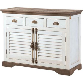 Massivmoebel24 Credenza in legno di Mango 120x45x90 laccato bianco toulouse 106