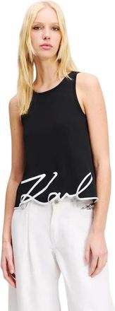 Karl Lagerfeld Dames, Tops, Zwart, Maat: XS Katoen