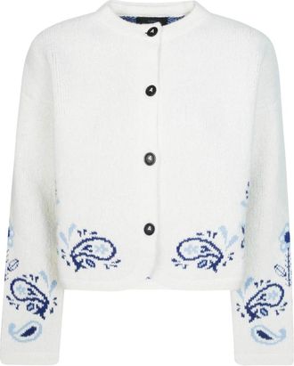 Alanui Island Roots Foulard Jas - Dames - Vesten - Wit - M - Katoen - Truien & Vesten