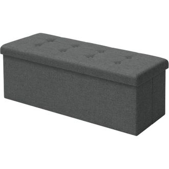 Woltu Puff Ba&uacute;l Plegable Rect&aacute;ngulo Taburete Para Almacenamiento Otomani&ntilde;os Caja De Almacenaje Con Tapa Reposapi&eacute;s Sof&aacute; 110x37 5x38cm Terciopelo Material De