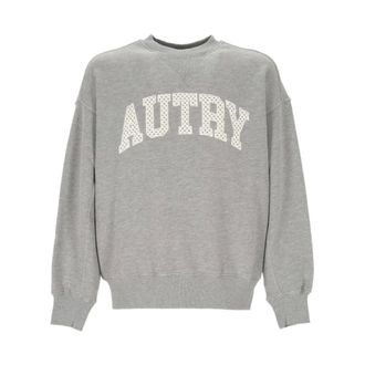 Autry Sweatshirts, male, Gray, Size: S Logo Print Sweatshirt