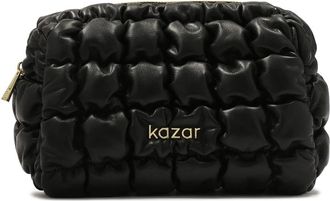 Kazar Luxe gewatteerde leren cosmetische tas - Dames - Toilettassen - Zwart - ONE Size - Leer - Tassen